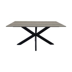 Τραπέζι Bethan  sonoma με γκρι mdf και μαύρο μέταλλο 160x80x75εκ