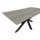 Τραπέζι Bethan  sonoma με γκρι mdf και μαύρο μέταλλο 180x90x75εκ