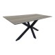 Τραπέζι Bethan  sonoma με γκρι mdf και μαύρο μέταλλο 180x90x75εκ
