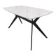 Τραπέζι Ezali  sintered stone λευκή ματ όψη μαρμάρου με μαύρο μεταλλικό πόδι 140x80x75εκ
