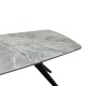 Τραπέζι Ezali  sintered stone γκρι όψη μαρμάρου με μαύρο μεταλλικό πόδι 140x80x75εκ
