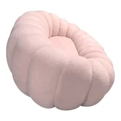 Καναπές Embrace  μπουκλέ ύφασμα σε ροζ απόχρωση 180x105x65εκ