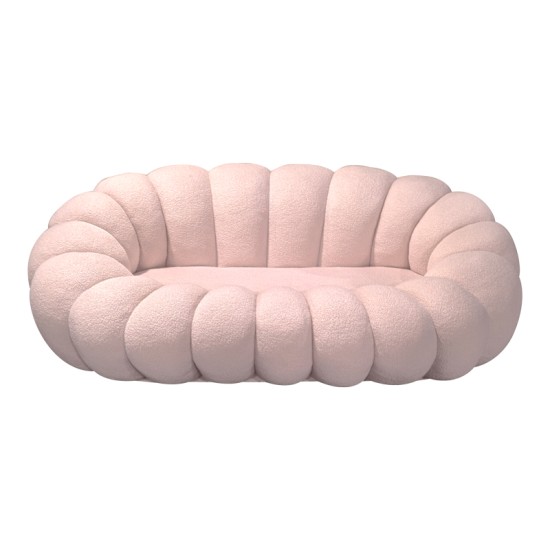 Καναπές Embrace  μπουκλέ ύφασμα σε ροζ απόχρωση 180x105x65εκ Καναπές Embrace  μπουκλέ ύφασμα σε ροζ απόχρωση 180x105x65εκ