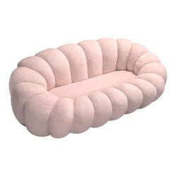 Καναπές Embrace  μπουκλέ ύφασμα σε ροζ απόχρωση 180x105x65εκ Καναπές Embrace  μπουκλέ ύφασμα σε ροζ απόχρωση 180x105x65εκ