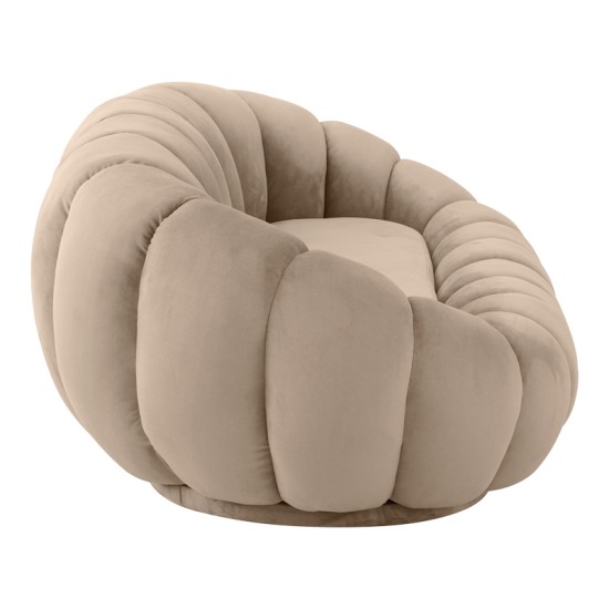 Καναπές Embrace  βελούδο σε μπεζ  απόχρωση 180x105x65εκ Καναπές Embrace  βελούδο σε μπεζ  απόχρωση 180x105x65εκ