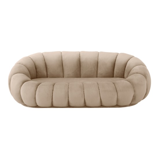 Καναπές Embrace  βελούδο σε μπεζ  απόχρωση 180x105x65εκ Καναπές Embrace  βελούδο σε μπεζ  απόχρωση 180x105x65εκ