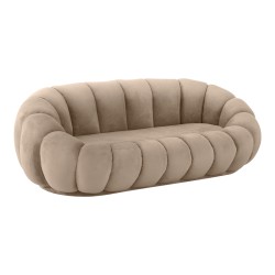 Καναπές Embrace  βελούδο σε μπεζ  απόχρωση 180x105x65εκ Καναπές Embrace  βελούδο σε μπεζ  απόχρωση 180x105x65εκ