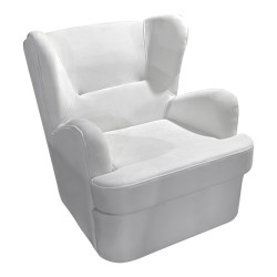 Πολυθρόνα Regalo  βελούδο σε λευκή απόχρωση 75x88x85εκ Πολυθρόνα Regalo  βελούδο σε λευκή απόχρωση 75x88x85εκ