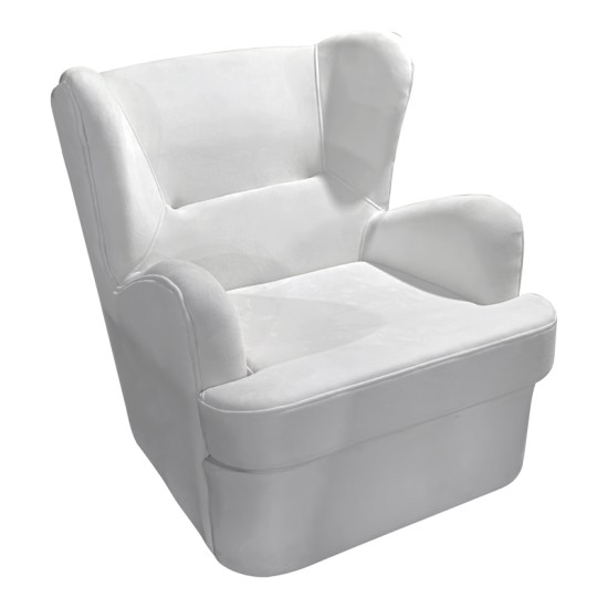 Πολυθρόνα Regalo  βελούδο σε λευκή απόχρωση 75x88x85εκ Πολυθρόνα Regalo  βελούδο σε λευκή απόχρωση 75x88x85εκ