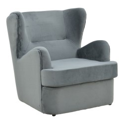 Πολυθρόνα Regalo  βελούδο σε ανθρακί απόχρωση 75x88x85εκ Πολυθρόνα Regalo  βελούδο σε ανθρακί απόχρωση 75x88x85εκ