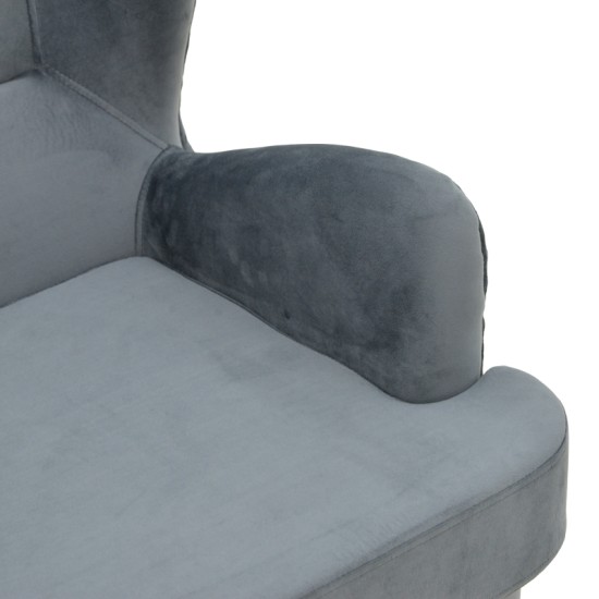 Πολυθρόνα Regalo  βελούδο σε ανθρακί απόχρωση 75x88x85εκ Πολυθρόνα Regalo  βελούδο σε ανθρακί απόχρωση 75x88x85εκ