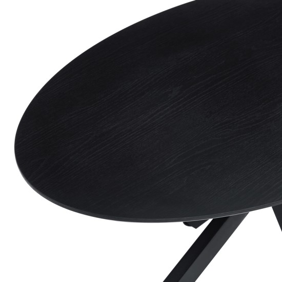 Τραπέζι Makrey  μαύρο mdf- μεταλλικά πόδια 160x90x75εκ