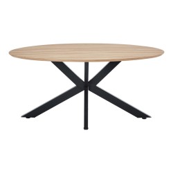 Τραπέζι Makrey  sonoma mdf- μαύρα μεταλλικά πόδια 160x90x75εκ