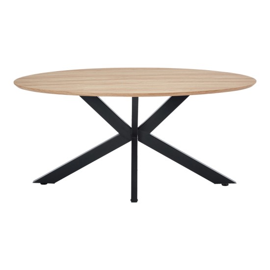 Τραπέζι Makrey  sonoma mdf- μαύρα μεταλλικά πόδια 160x90x75εκ