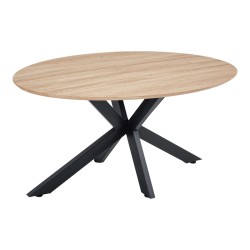 Τραπέζι Makrey  sonoma mdf- μαύρα μεταλλικά πόδια 160x90x75εκ
