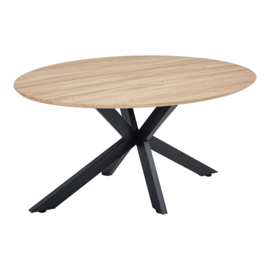 Τραπέζι Makrey  sonoma mdf- μαύρα μεταλλικά πόδια 160x90x75εκ