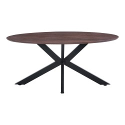 Τραπέζι Makrey  καρυδί mdf- μαύρα μεταλλικά πόδια 160x90x75εκ