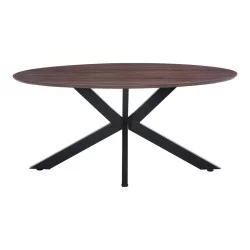 Τραπέζι Makrey  καρυδί mdf- μαύρα μεταλλικά πόδια 160x90x75εκ