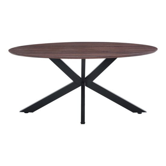 Τραπέζι Makrey  καρυδί mdf- μαύρα μεταλλικά πόδια 160x90x75εκ