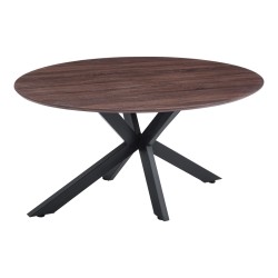 Τραπέζι Makrey  καρυδί mdf- μαύρα μεταλλικά πόδια 160x90x75εκ