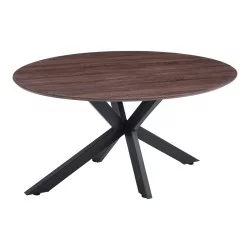 Τραπέζι Makrey  καρυδί mdf- μαύρα μεταλλικά πόδια 160x90x75εκ