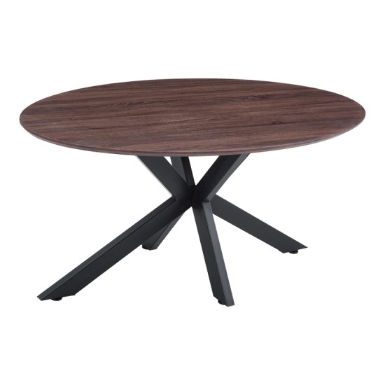 Τραπέζι Makrey  καρυδί mdf- μαύρα μεταλλικά πόδια 160x90x75εκ