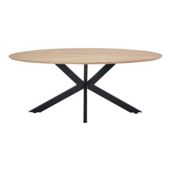 Τραπέζι Makrey  sonoma mdf- μαύρα μεταλλικά πόδια 180x90x75εκ