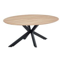 Τραπέζι Makrey  sonoma mdf- μαύρα μεταλλικά πόδια 180x90x75εκ