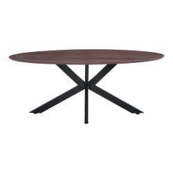 Τραπέζι Makrey  καρυδί mdf- μαύρα μεταλλικά πόδια 180x90x75εκ