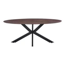 Τραπέζι Makrey  καρυδί mdf- μαύρα μεταλλικά πόδια 180x90x75εκ