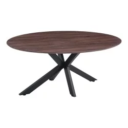 Τραπέζι Makrey  καρυδί mdf- μαύρα μεταλλικά πόδια 180x90x75εκ