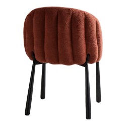 Καρέκλα Denna  ύφασμα terracotta-μαύρα μεταλλικά πόδια 52x60x85εκ