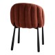 Καρέκλα Denna  ύφασμα terracotta-μαύρα μεταλλικά πόδια 52x60x85εκ