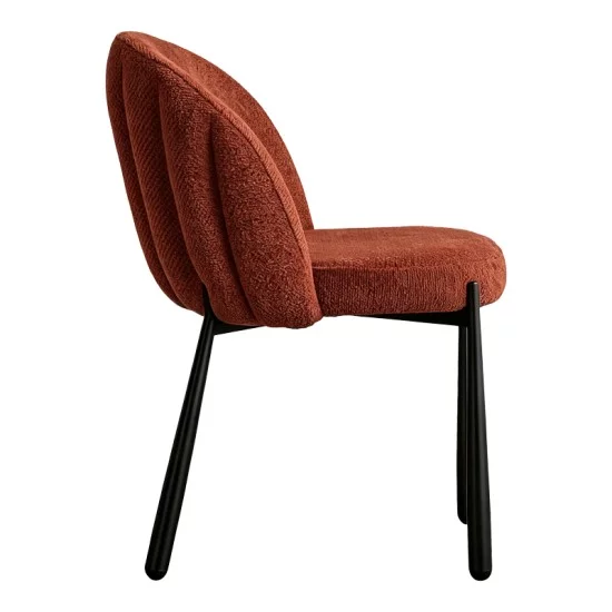 Καρέκλα Denna  ύφασμα terracotta-μαύρα μεταλλικά πόδια 52x60x85εκ