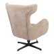 Πολυθρόνα Zefrina  περιστρεφόμενη μπεζ ύφασμα με βάση σε μαύρη απόχρωση 82x77x99εκ