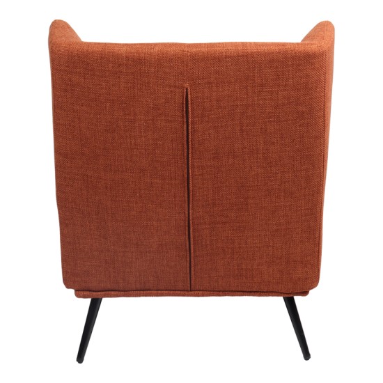 Πολυθρόνα Mareta  terracotta ύφασμα με πόδι σε μαύρη απόχρωση 83x80x99εκ