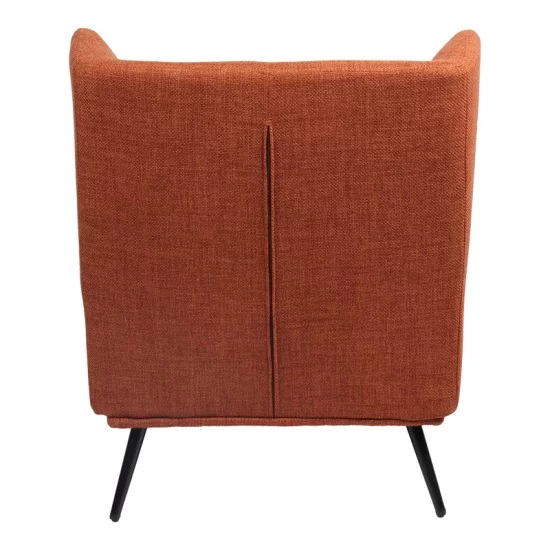 Πολυθρόνα Mareta  terracotta ύφασμα με πόδι σε μαύρη απόχρωση 83x80x99εκ