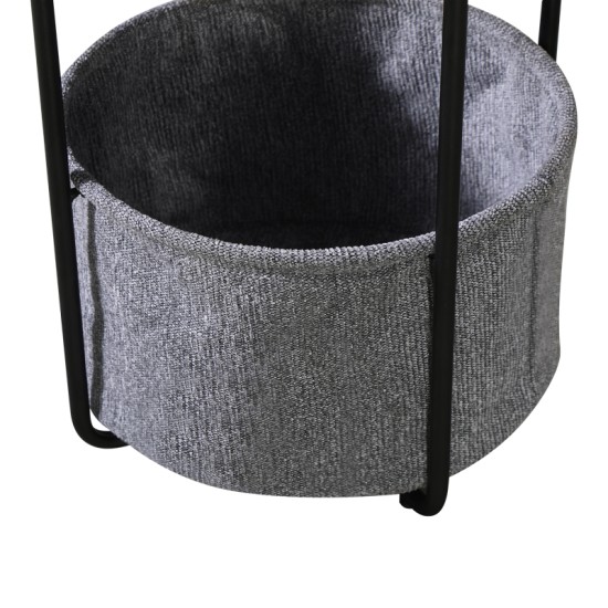 Βοηθητικό τραπέζι Fredami  μαύρο μαρμάρου Φ40x50εκ