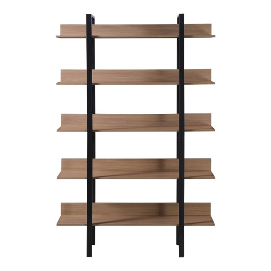 Βιβλιοθήκη Boderta  σε sonoma-μαύρη απόχρωση 120x30x190εκ