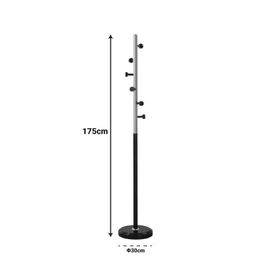 Καλόγερος Sinem  μέταλλο σε λευκή-φυσική απόχρωση Φ30x175εκ