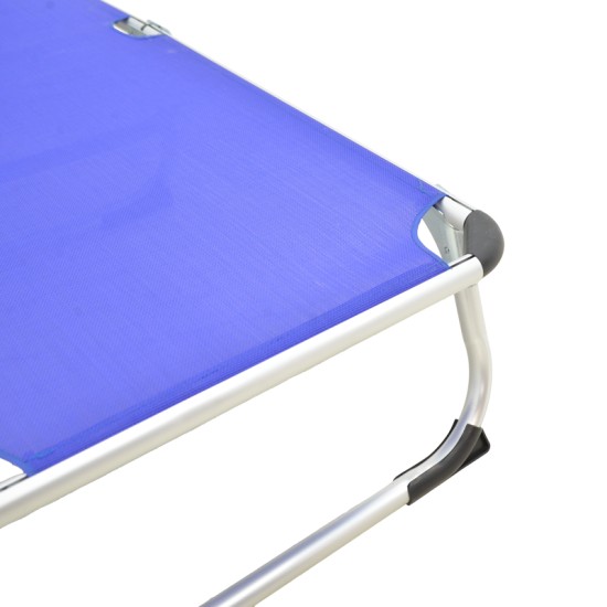 Ξαπλώστρα παραλίας Fevepe  βαρέως τύπου αλουμίνιο-textilene σε μπλε απόχρωση 58.5x185x29.5εκ