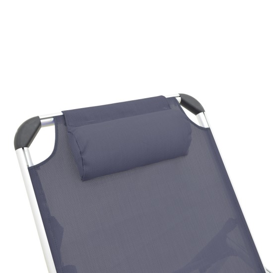 Ξαπλώστρα παραλίας Fevepe  βαρέως τύπου αλουμίνιο-textilene σε ανθρακί απόχρωση 58.5x185x29.5εκ