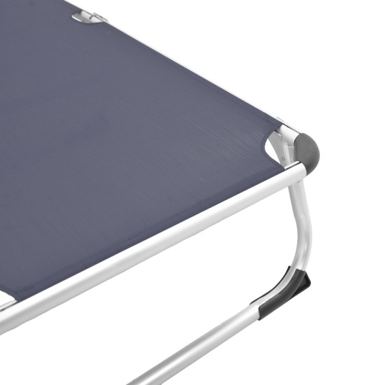 Ξαπλώστρα παραλίας Fevepe  βαρέως τύπου αλουμίνιο-textilene σε ανθρακί απόχρωση 58.5x185x29.5εκ