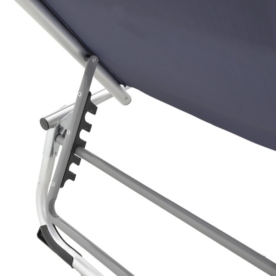 Ξαπλώστρα παραλίας Fevepe  βαρέως τύπου αλουμίνιο-textilene σε ανθρακί απόχρωση 58.5x185x29.5εκ