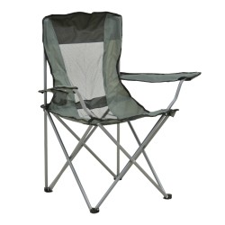 Καρεκλάκι παραλίας-camping Pesca  μέταλλο-αδιάβροχο ύφασμα σε γκρι απόχρωση 55x55x95εκ