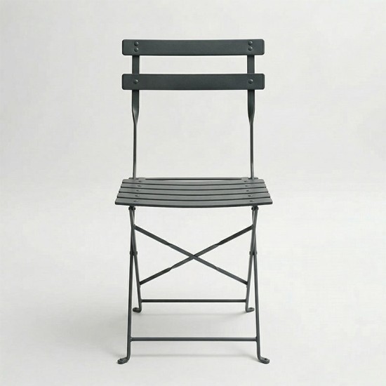 Καρέκλα Bistro  μεταλλική αναδιπλούμενη σε ανθρακί απόχρωση 42x46x82εκ