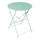 Τραπεζαρία Bistro  σετ 3τεμ μεταλλική αναδιπλούμενη σε μέντα απόχρωση Φ60x71εκ