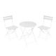Τραπεζαρία Bistro  σετ 3τεμ μεταλλική αναδιπλούμενη σε λευκή απόχρωση Φ60x71εκ
