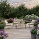 Σαλόνι Gardenly  σετ 4τμχ αλουμίνιο σε απόχρωση cappuccino με μπεζ μαξιλάρια