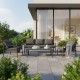 Σαλόνι Gardenly Ι  σετ 4τμχ αλουμίνιο σε ανθρακί απόχρωση με ανθρακί μαξιλάρια